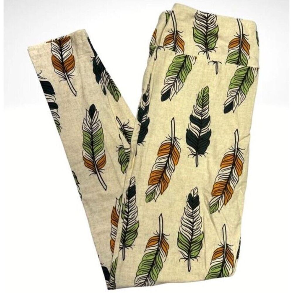 LuLaRoe Girls Leggings Size 00-0 Juniors Feathers Tribal TW TWEEN‎ NWT